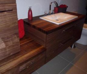 Comptoir en noyer en 2 parties